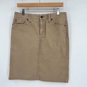 L.L. Bean Tan Corduroy Straight‎ Knee-Length Skirt Women's Sz 6